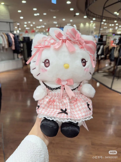 Sanrio三丽鸥｜ Dream Ribbon Plush Toy梦幻蕾丝蝴蝶结千鸟格女仆地雷系毛绒玩偶/公仔｜约 W17.5×D14×H24cm