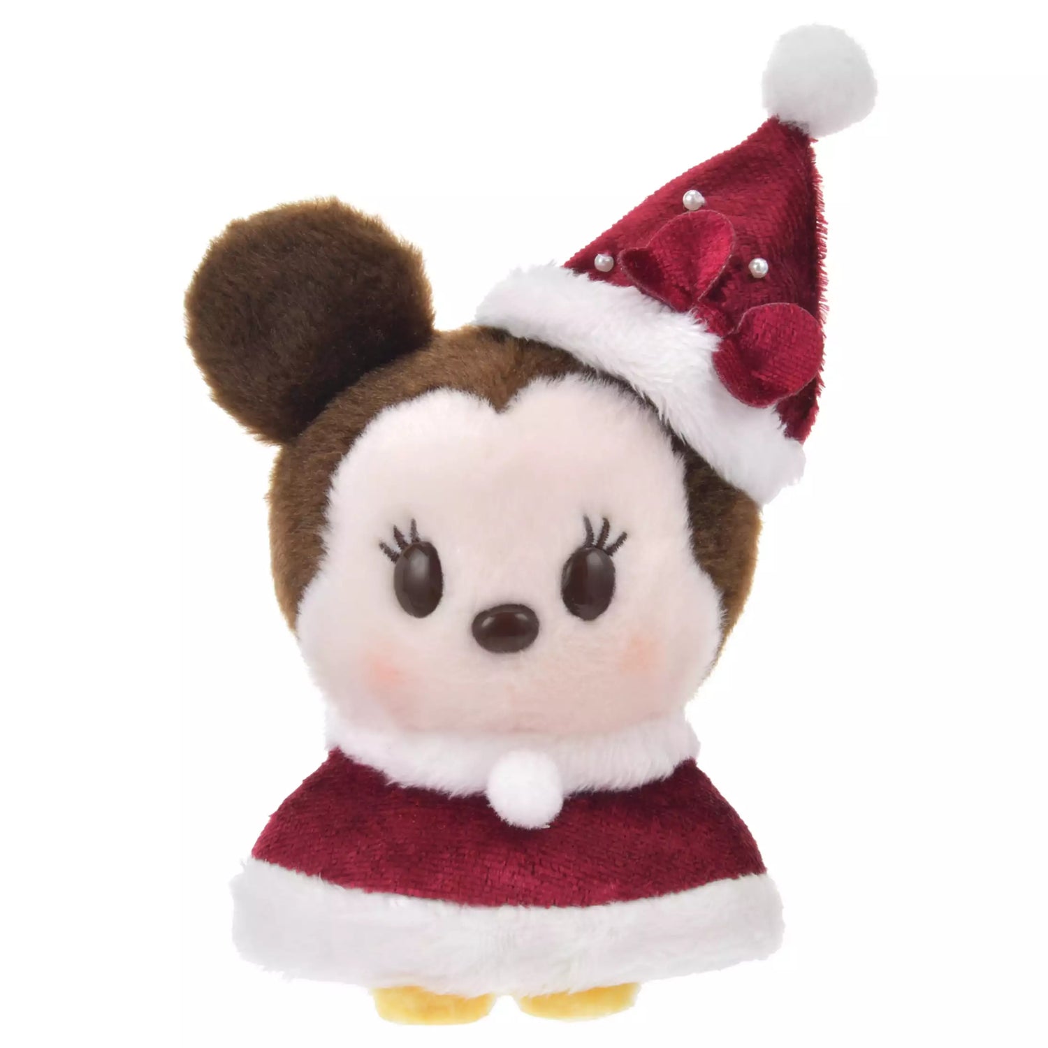 Disney迪士尼｜Christmas Mickey/Minnie Mouse Plush Toy Japan Christmas 2024东迪冬日圣诞限定系列豆豆眼米奇/米妮毛绒玩偶｜约13.5×10×7.5cm