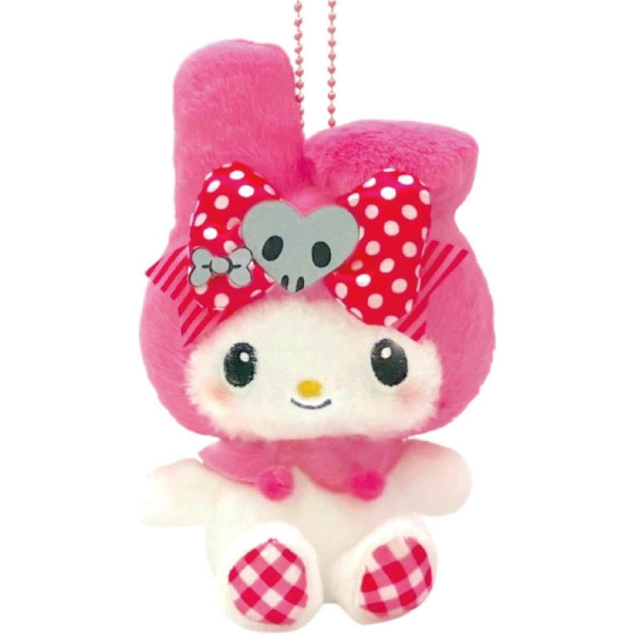 Sanrio｜Pink Black Party Mascot Holder /Plush Keychain｜ H18.5 x W18.5 x D7cm approx.