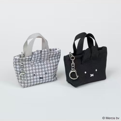 Miffy｜Chidori &amp; Monotone MINI Tote Charm Keychain｜H65 x W110 (70) x D40 mm approx.