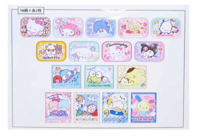 Sanrio｜Die-cut Flake Seal Sticker Pack｜32 pieces