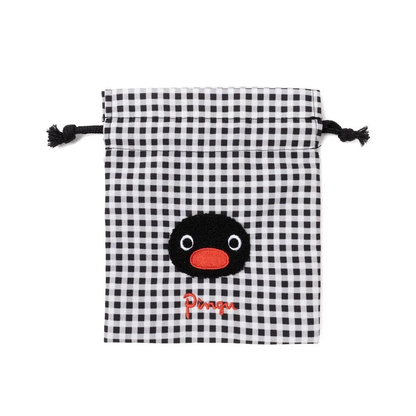 Pingu｜embroidery drawstring bag｜200mm x 170mm approx.