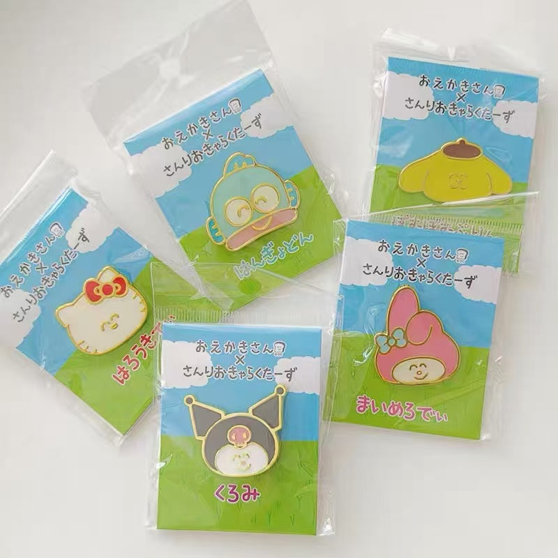 Sanrio｜Oekakisan ×Sanrio Pin Badge｜H20 x W25 approx.