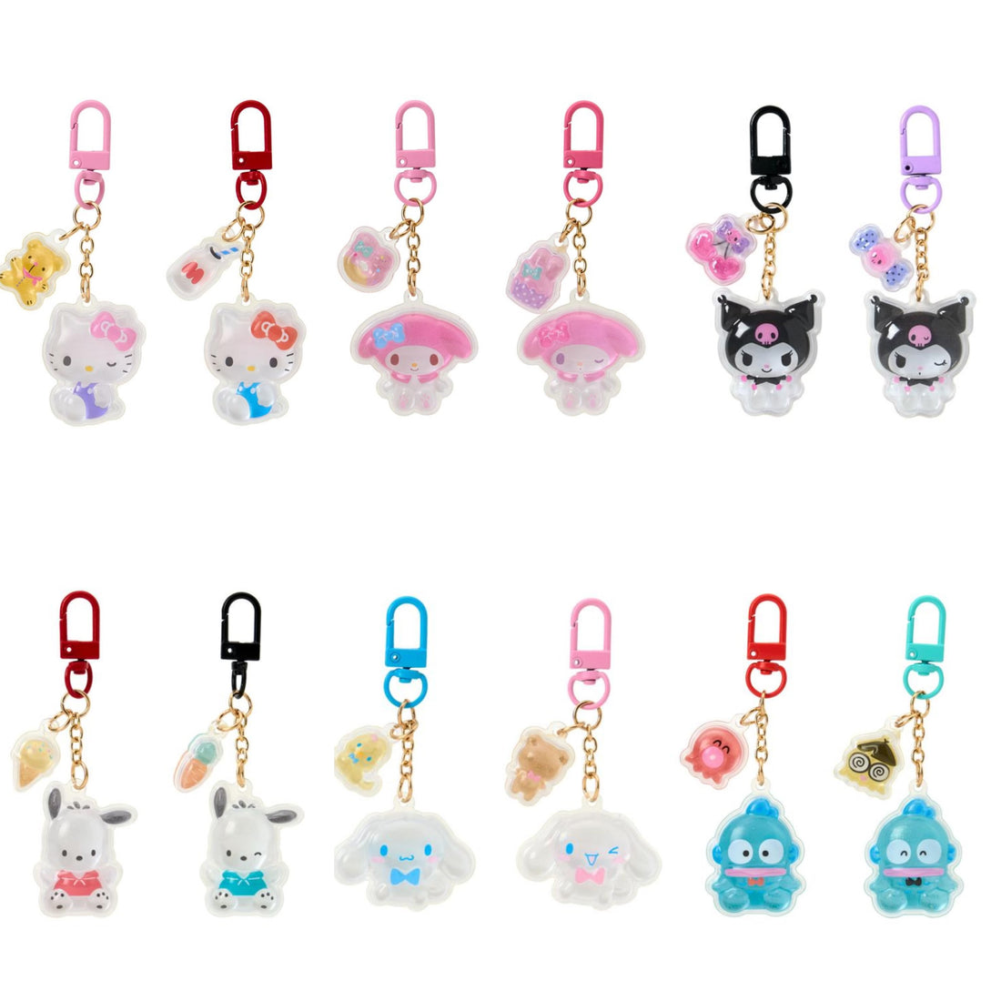 Sanrio｜matching smiley faces Set of 2 Keychain/Keyring｜3cm x 0.8cm x 3.5cm approx.