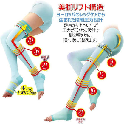 Beauacty｜Slimwalk凉感舒适材质relax+sleep时专用消水肿瘦腿压力裤/压力袜/睡眠袜/缓解静脉曲张/腿部放松神器/-4度12時間冷感持続