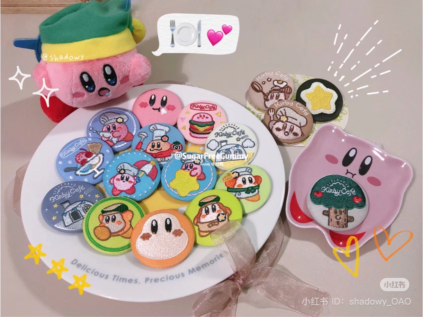 Kirby｜Embroidered Badge Collection Vol.01 Kirby Café Limited Edition星之卡比咖啡厅限定刺绣徽章/吧唧盲盒/全12种｜1枚入