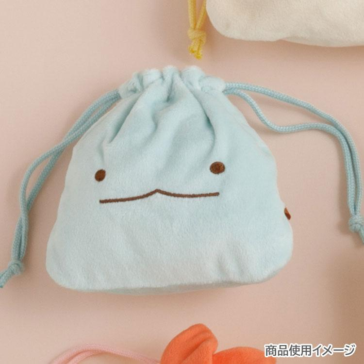 Sumikko gurashi｜Fluffy Face Plush Drawstring Bag｜150×155mm approx.