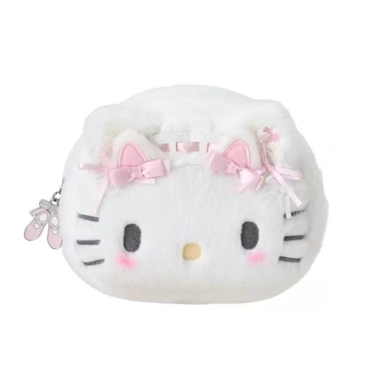Sanrio｜White Cat Ballerina Face Shaped Pouch｜W14 x D6 x H10cm approx.