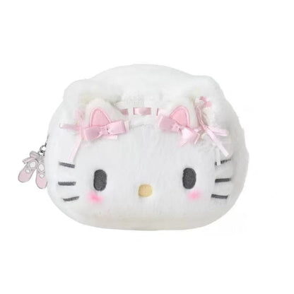 Sanrio｜White Cat Ballerina Face Shaped Pouch｜W14 x D6 x H10cm approx.