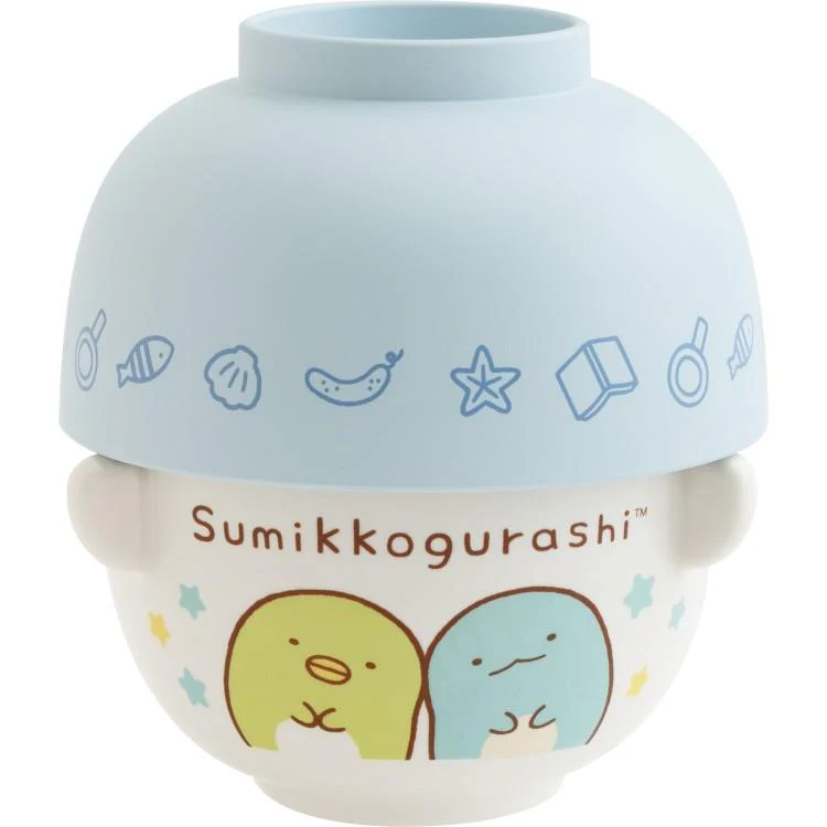 Sumikko gurashi｜Ceramic Tea Bowl &amp; Melamine Soup Bowl Set｜60×Φ90mm approx.