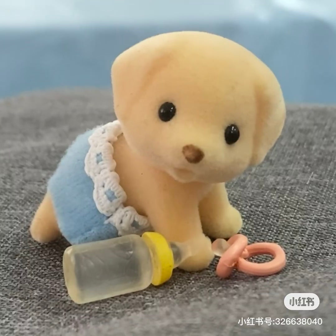 SylvanianFamilies森贝儿家族｜Yellow Labrador Twins拉布拉多双胞胎宝宝推车套组/玩具/过家家