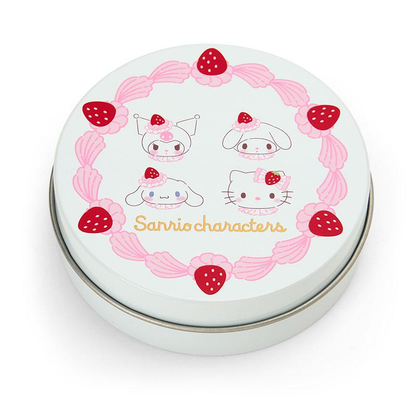 Sanrio｜Strawberry Whipped Cake Flake Sticker Set &amp; Tin Case｜8×8×2.5cm approx.