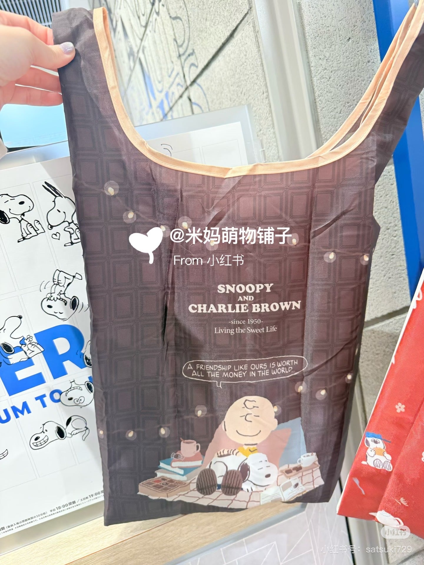 Snoopy｜Peanuts Plush Eco Bag keychain｜ 50cm x 30cm x 11cm x 11cm approx.