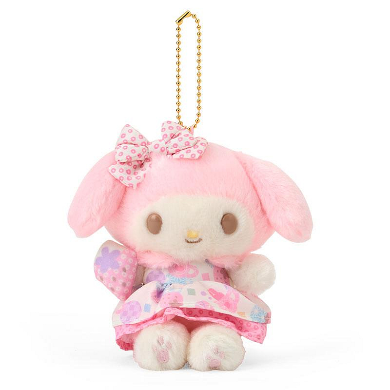 Sanrio三丽鸥｜Mascot Keychain粉彩碎花毛绒玩偶挂件/包挂｜约幅9.5×奥行7×高さ13cm
