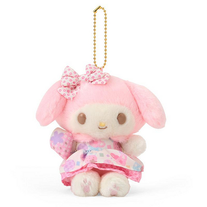 Sanrio三丽鸥｜Mascot Keychain粉彩碎花毛绒玩偶挂件/包挂｜约幅9.5×奥行7×高さ13cm