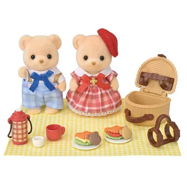 SylvanianFamilies｜Biscuit Bear Siblings Picnic Lunch Set