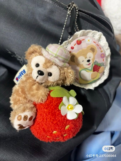 Disney迪士尼｜东迪草莓情人节限定布制蕾丝边徽章盲盒/胸针/也可当挂饰/共5种｜1枚入