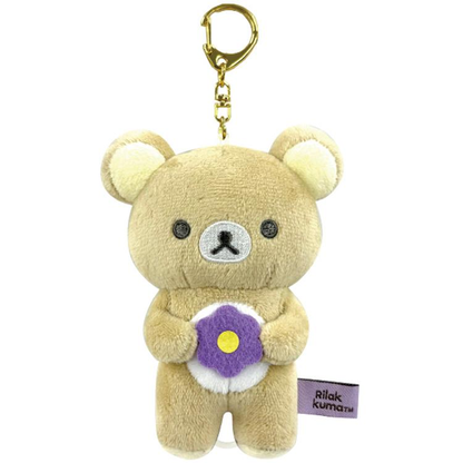 Rilakkuma｜Basic Rilakkuma Flower Vibrating Mascot Holder /Plush Keychain｜101×71×42mm approx.