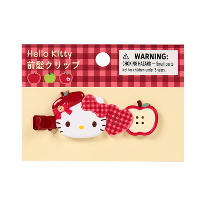 Sanrio｜Autumn Apple Gingham Red Hair Clip｜7×1.2×2.5cm approx.