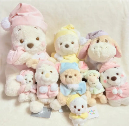 Disney迪士尼｜Plush Toy (S）/ White Pooh Fruit Latte Color Cape 东迪冬日限定水果拿铁色睡衣睡帽斗篷系列可爱角色坐姿毛绒玩偶/公仔/S号｜约28×17×19cm