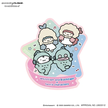 Sanrio｜White Tiger and Black Tiger Shrimp Character Travel Stickers｜H148×W100×D2mm approx.