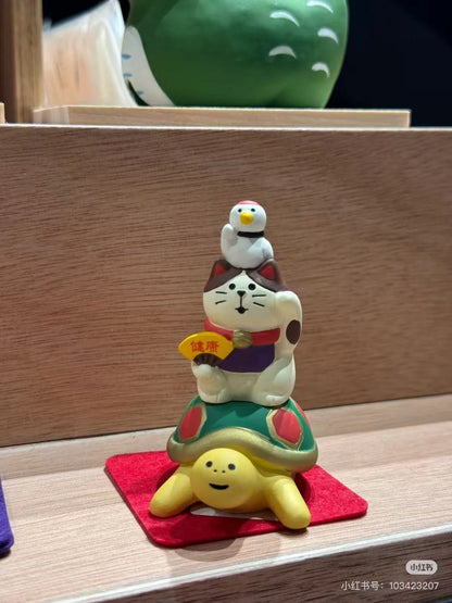 concombre｜DECOLE FUKU福MONO 新年招财猫系列健康吉祥猫咪树脂装饰摆件｜约44×72×h80 mm