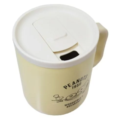 Snoopy史努比｜Peanuts可爱图案翻盖不锈钢保温保冷马克杯/咖啡杯｜400ml
