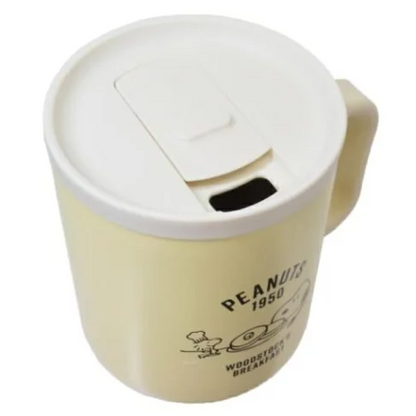 Snoopy史努比｜Peanuts可爱图案翻盖不锈钢保温保冷马克杯/咖啡杯｜400ml