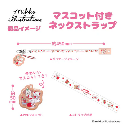 mikko illustrations｜Mascot Neck Strap｜ H450xW20mm approx.