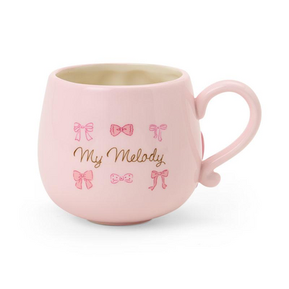 Sanrio三丽鸥｜My Melody Birthday 50th Anniversary Princess Ribbon Mug Princess Ribbon Tote Bag 美乐蒂50周年生日粉桃甜心系列浮雕马克杯/水杯/正反面都可爱｜约300ml