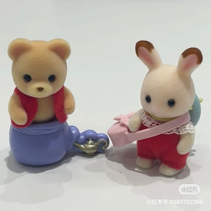 SylvanianFamilies森贝儿家族｜Chocolate Rabbit Baby 巧克力兔/可可兔包包帽子站宝套装/四肢可动/玩具/过家家