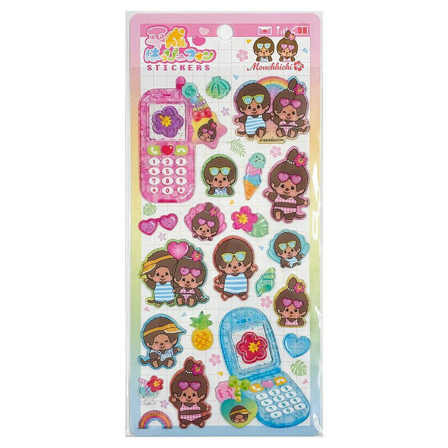 Monchhichi｜Heisei Happy Phone Sticker｜ 200x90x1mm approx.