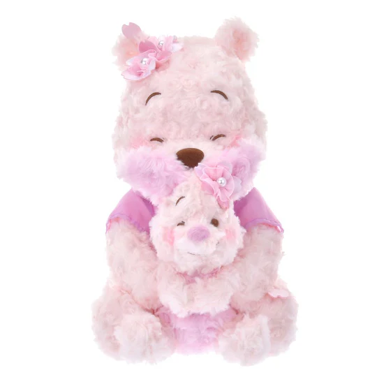 Disney｜Winnie the Pooh &amp; Piglet Plush Toy SAKURA Pink 2025｜H33.5×W20×D25cm approx.