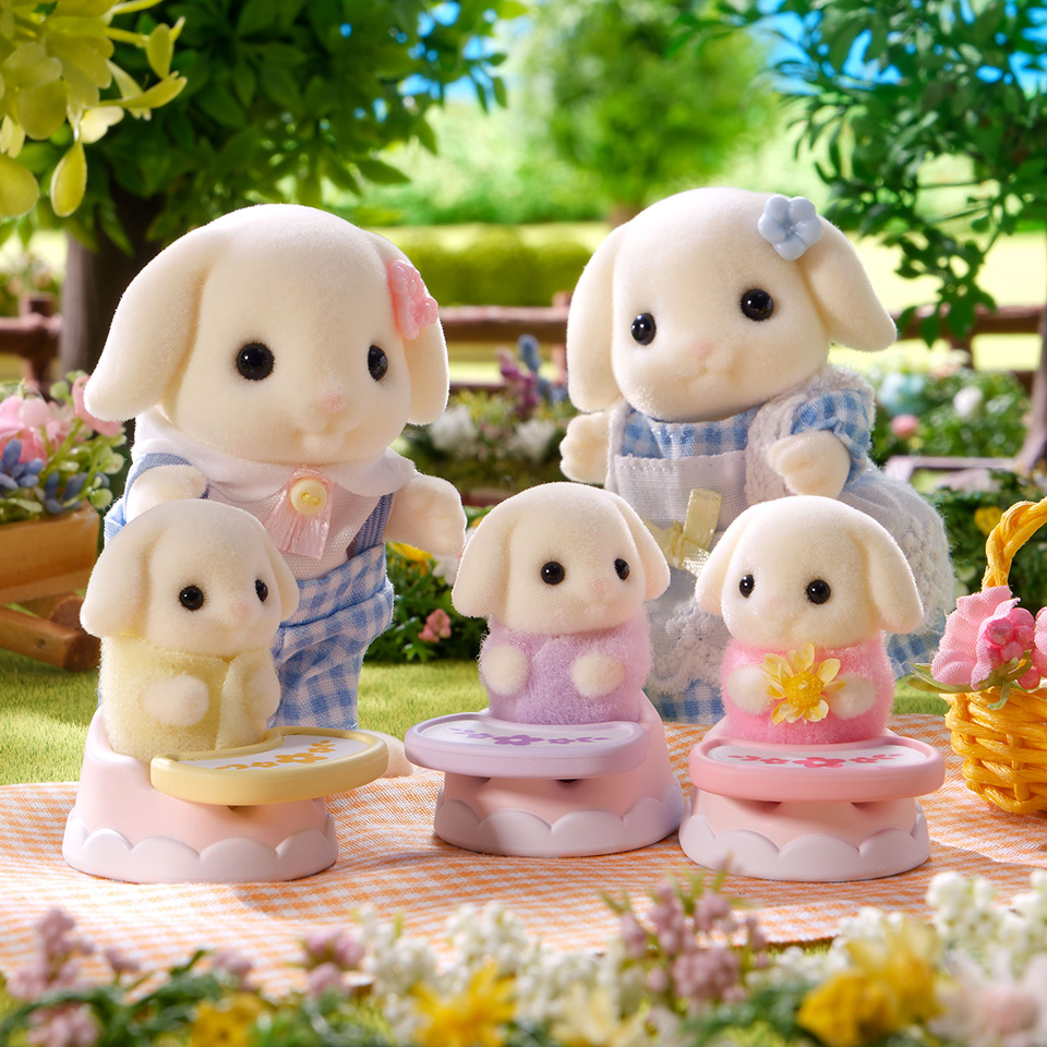 SylvanianFamilies｜Flora the Rabbit Triplets - Baby Chair Set
