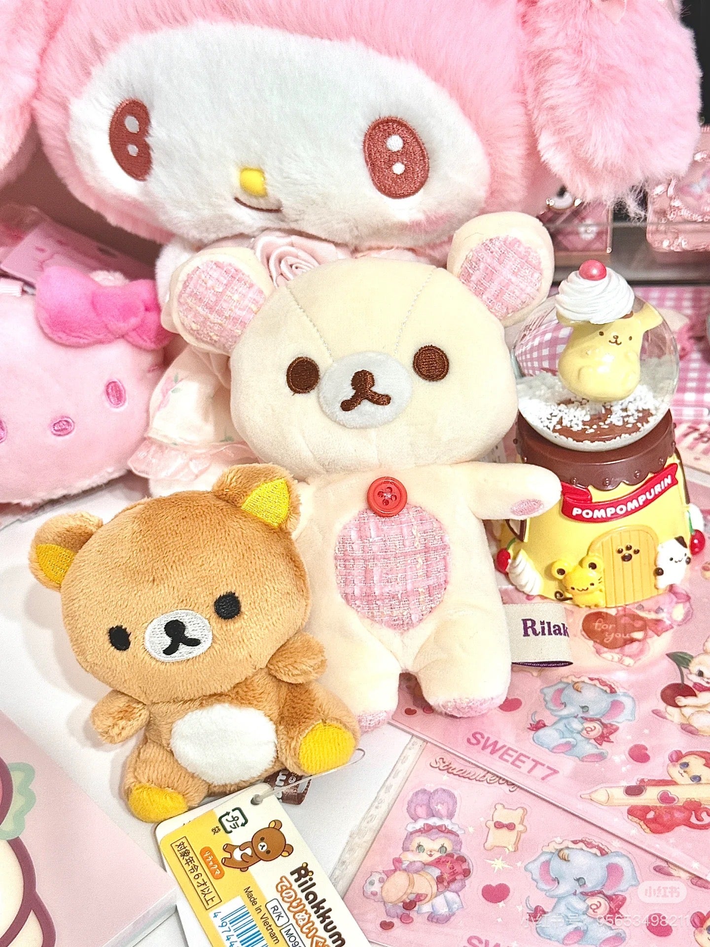 Rilakkuma轻松熊｜San-X Hand-held Plush/Wonderful House Sitting奇妙屋可爱场景毛绒玩偶摆件/手玉｜约60×80×55mm