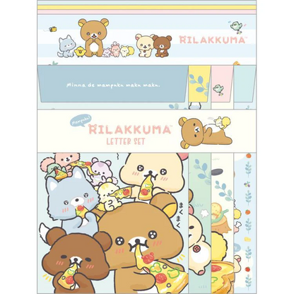 Rilakkuma轻松熊｜轻松熊吃披萨系列信封/信纸｜約H190 x W142mm