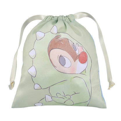 Disney｜奇奇蒂蒂小龙换装双面束口袋/巾着｜縦約21×横18×厚み1.5(cm)