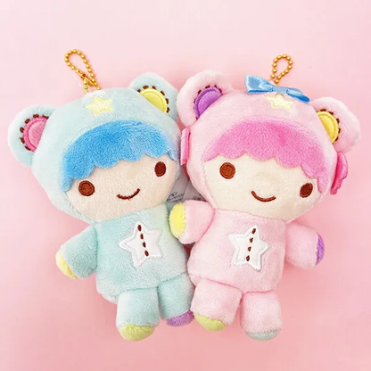 Sanrio｜Little Twin Stars Collection Puff Bear Mascot Holder /Plush Keychain｜9×5.5×12cm approx.
