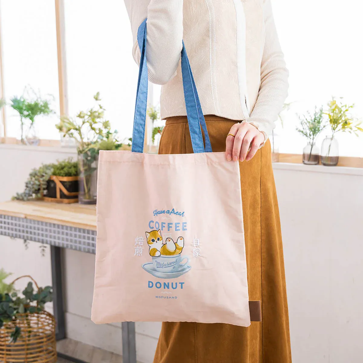 Mofusand｜Coffee And Donuts Cat Tote Bag｜390×360mm approx.