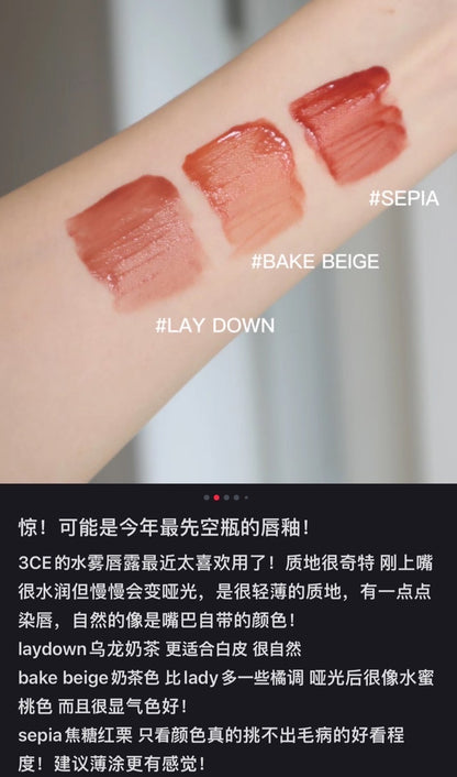 3CE｜BLUR WATER LIP TINT水雾唇釉/染唇液/一抹水化雾/稳固不脱色｜4.6g