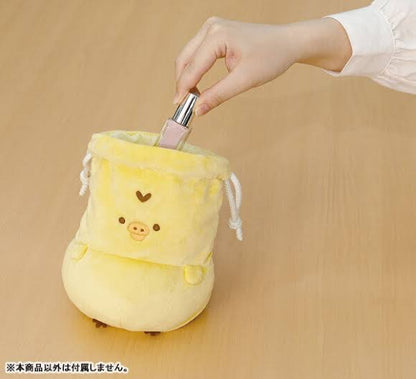 Rilakkuma轻松熊｜肥美大肚腩系列巾着/束口袋/圆滚滚的肚肚像慢回弹手感可捏捏｜約190×170×70mm
