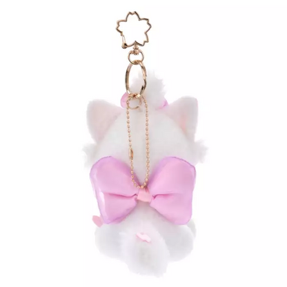 Disney迪士尼｜Cherry Blossom Sakura 2025Collection Mascot Keychain 东迪2025年限定樱花粉坐姿可爱角色毛绒玩偶钥匙扣挂件/包挂/樱花造型钥匙圈｜ 约高 12 x 宽 10 x 深 12.5 (cm)