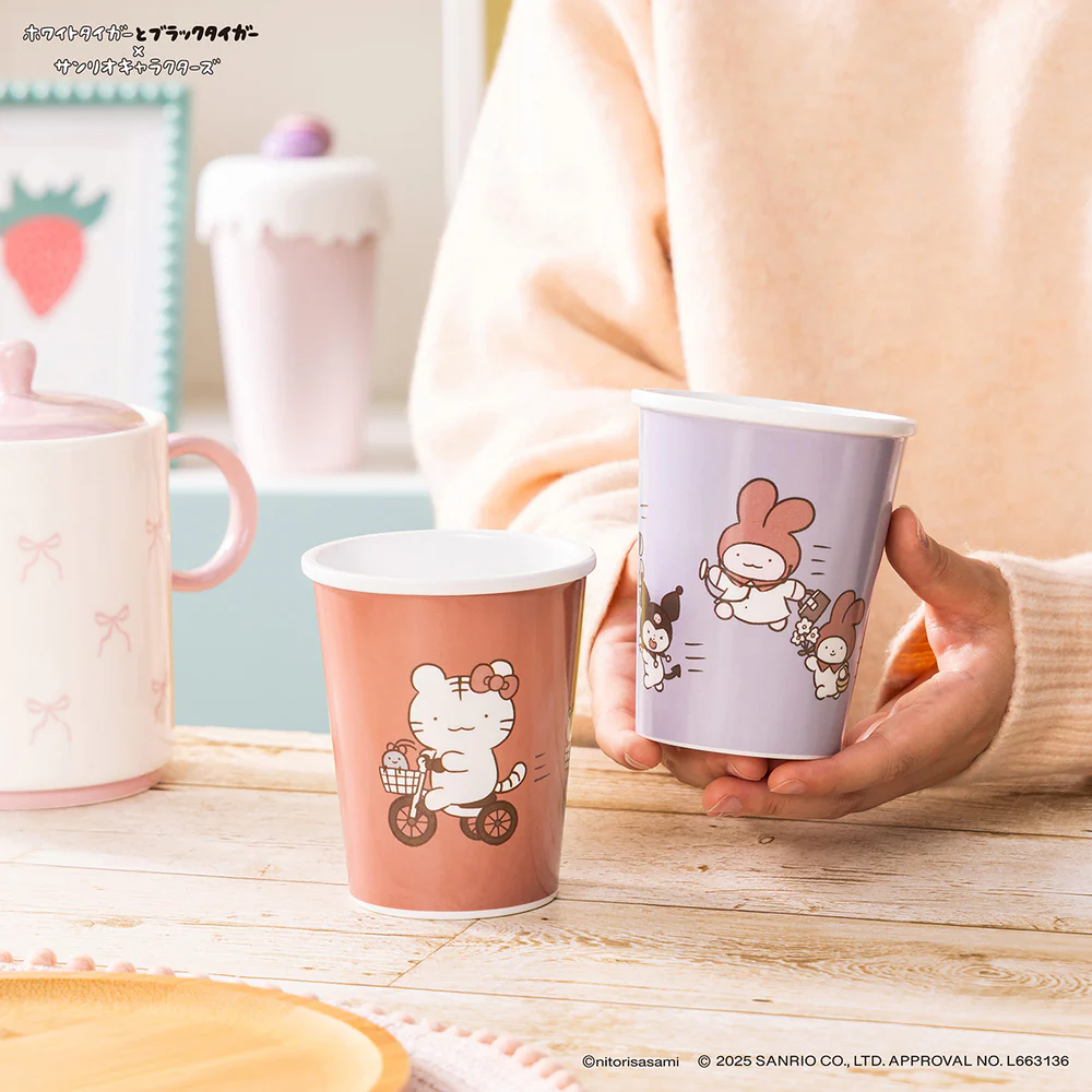 Sanrio｜White Tiger and Black Tiger Prawn Characters Melamine Cup Like Paper Cup｜84 x H100mm approx.