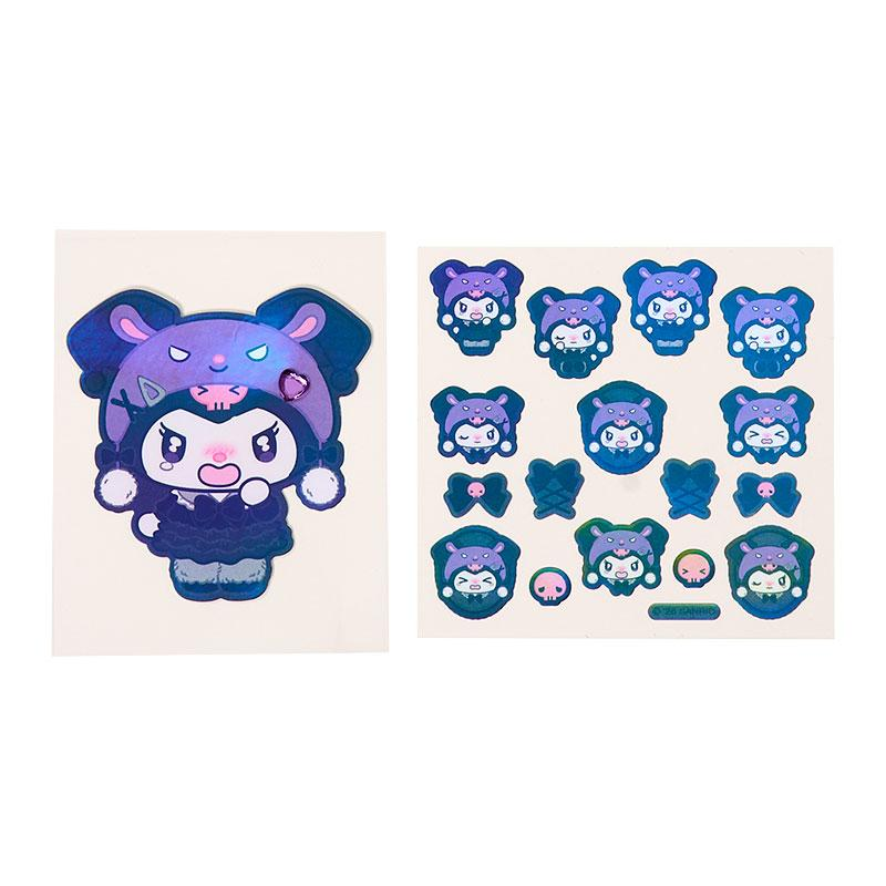 Sanrio｜Monochrome Fashion Series All Black Kuromi Mode Sticker Set｜18 pieces