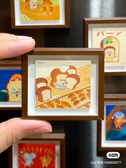 hobonichi｜面包小偷画框冰箱贴盲盒/共6款｜1枚入｜約縦60×横52×厚み10mm