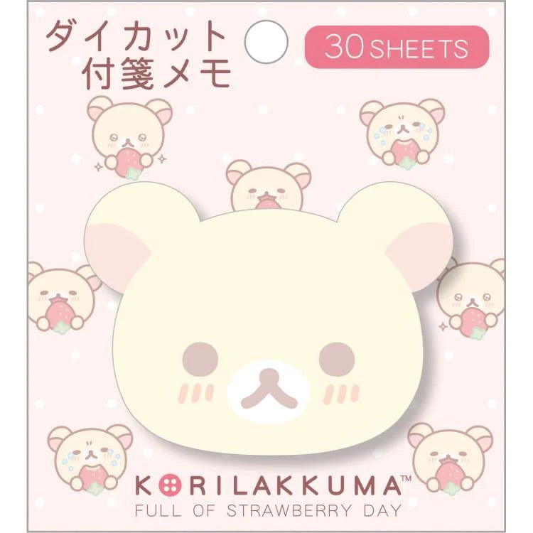 Rilakkuma轻松熊｜草莓日系列可爱熊头便签纸｜30枚入/100(h) x 90(w)mm