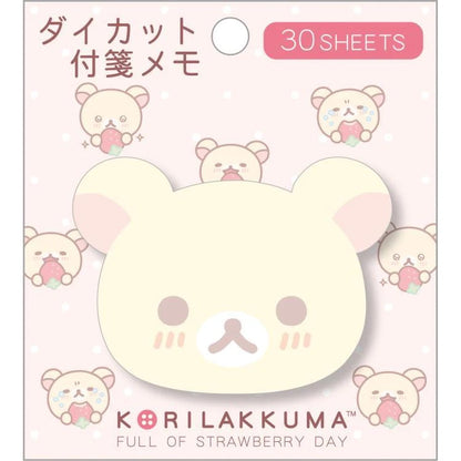 Rilakkuma轻松熊｜草莓日系列可爱熊头便签纸｜30枚入/100(h) x 90(w)mm