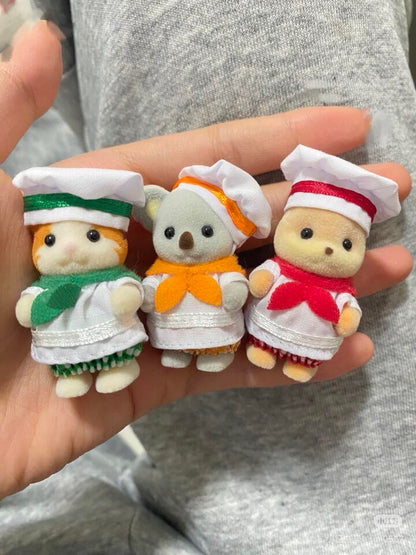 【限购1】SylvanianFamilies森贝儿家族｜ Baby Trio Bakery Epoch Calico Critters烘焙厨师站宝套组