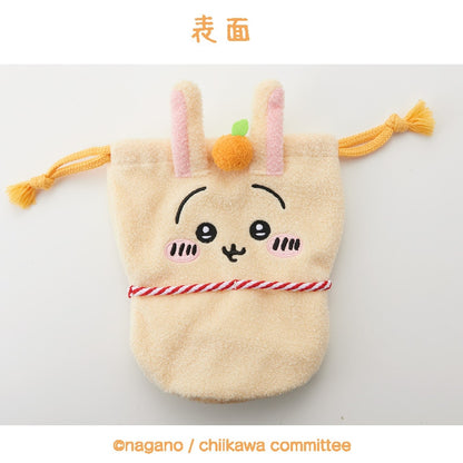 Chiikawa 吉伊卡哇｜镜饼限定角色大头巾着/束口袋｜約W160×H160×D10ｍｍ