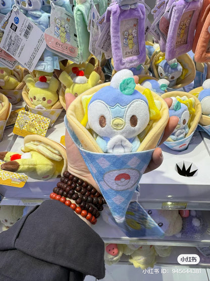 Pokemon｜pokepeace可丽饼限定毛绒玩偶/公仔/真的可以摊饼/展开也可爱｜约18 x 13 x 7cm